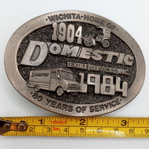 Laundry Service Buckle Wichita KS Domestic Textile Services Kansas Cargo Vintage - Picture 3 of 9